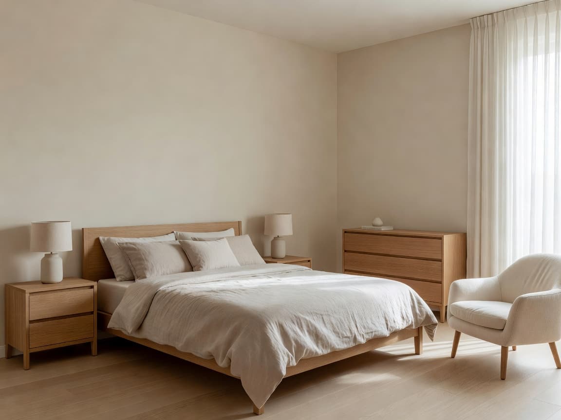 Bedroom furniture layout in the room planner 3D